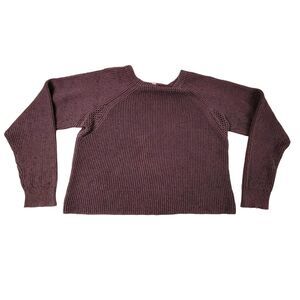Lunya Brown Cozy Pima Cotton Alpaca Sweater Crewneck Waffle Womens Small Knit